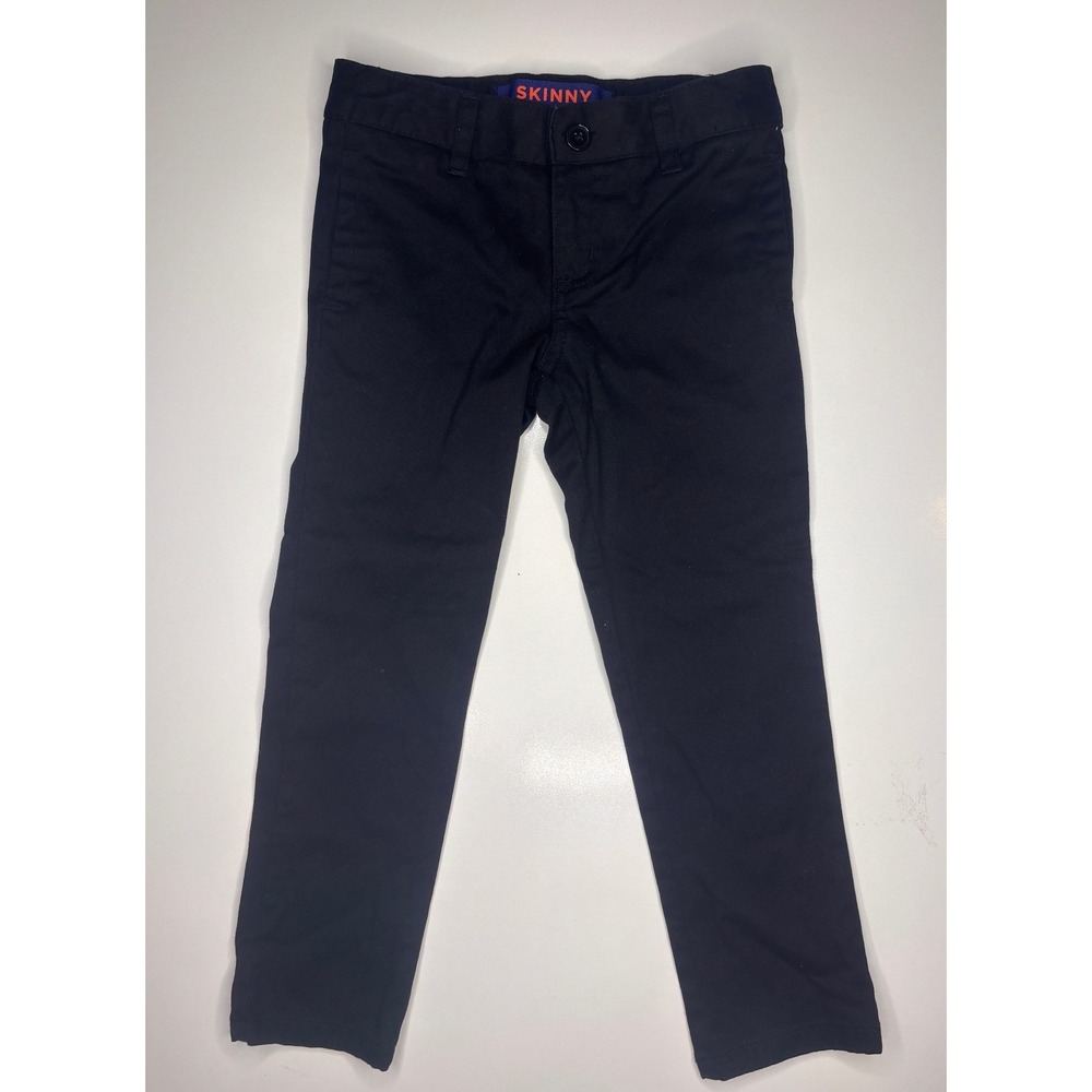 French Toast Skinny School Uniform Pants Black Chino Size 6 Adjustable